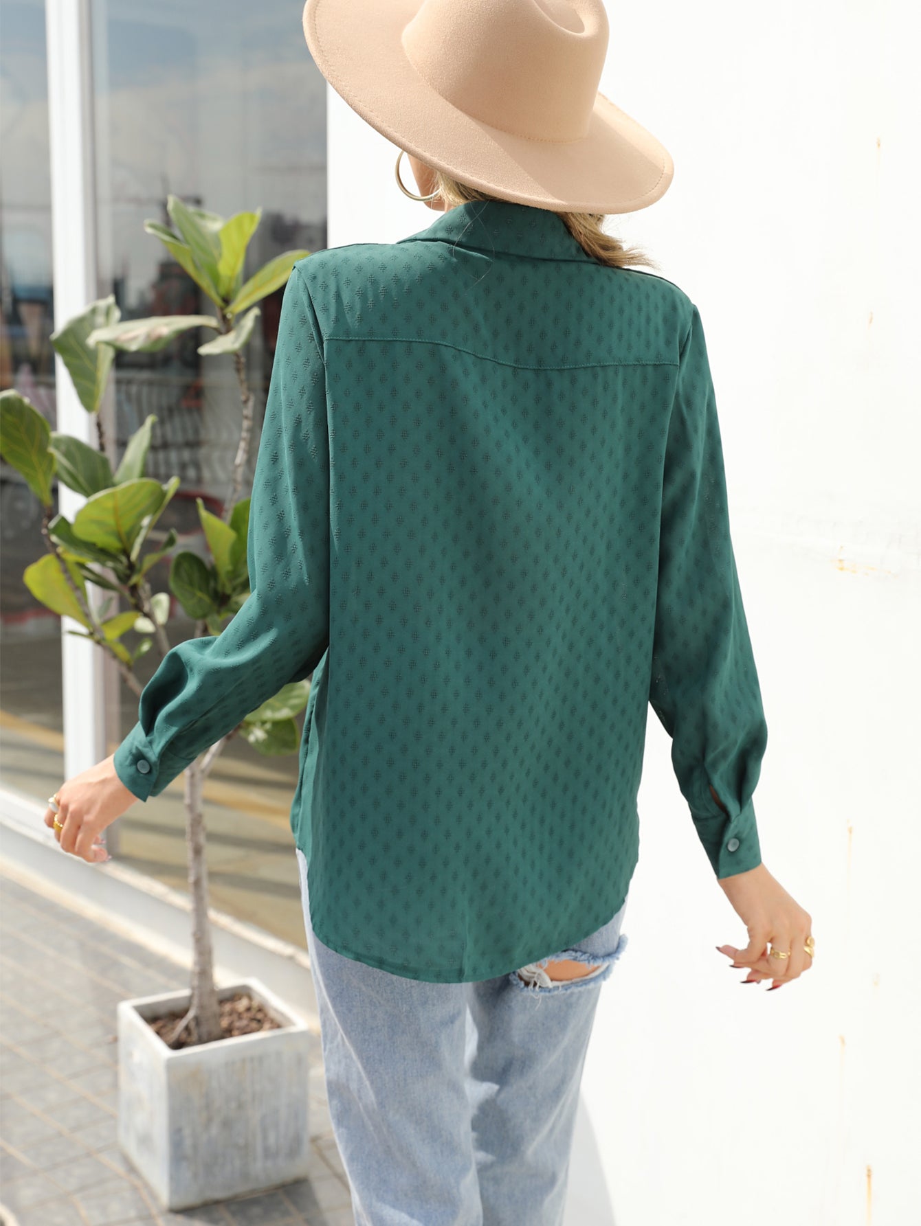 Dots Button Up Swiss Dots Button Up Blouse – Sai Feel