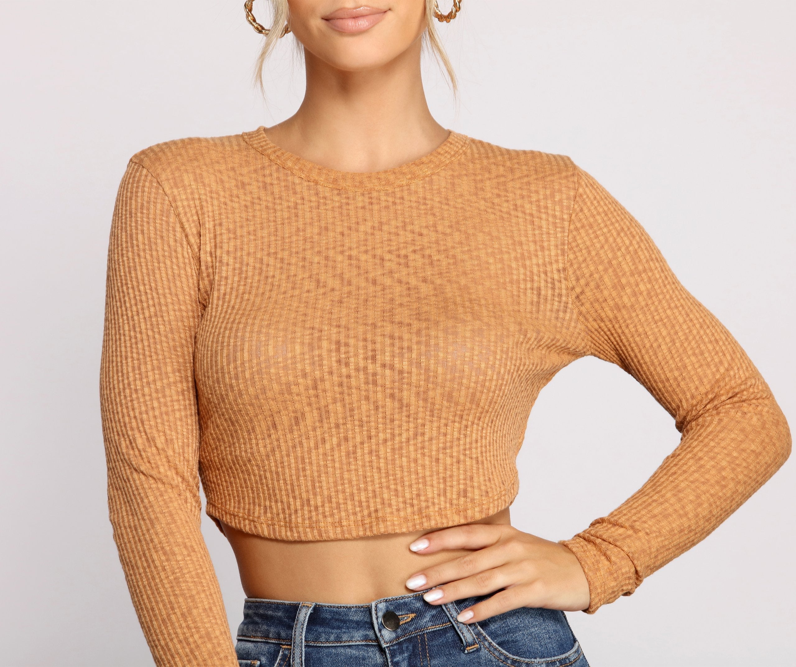 Thinking About You Ribbed Crop Top Sai Feel