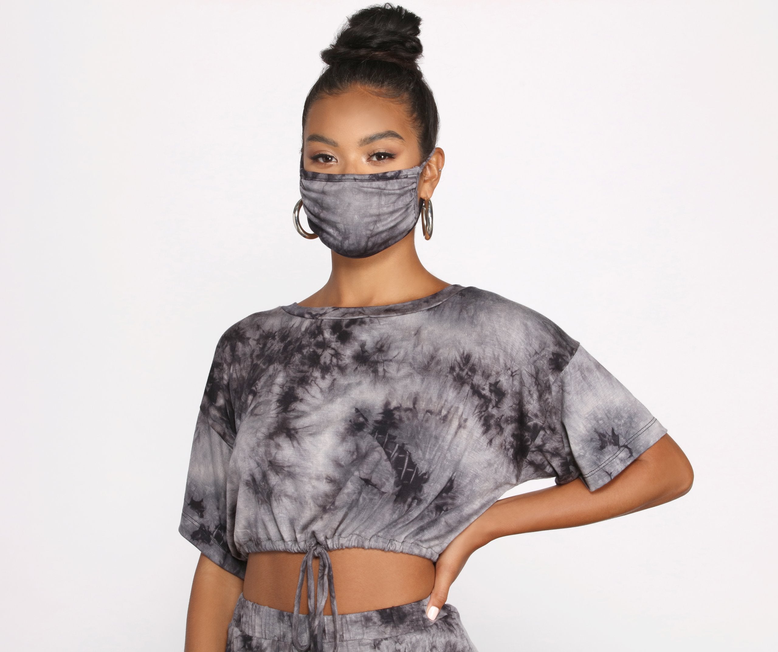 Tie Dye Dolman Sleeve Crop Top Sai Feel