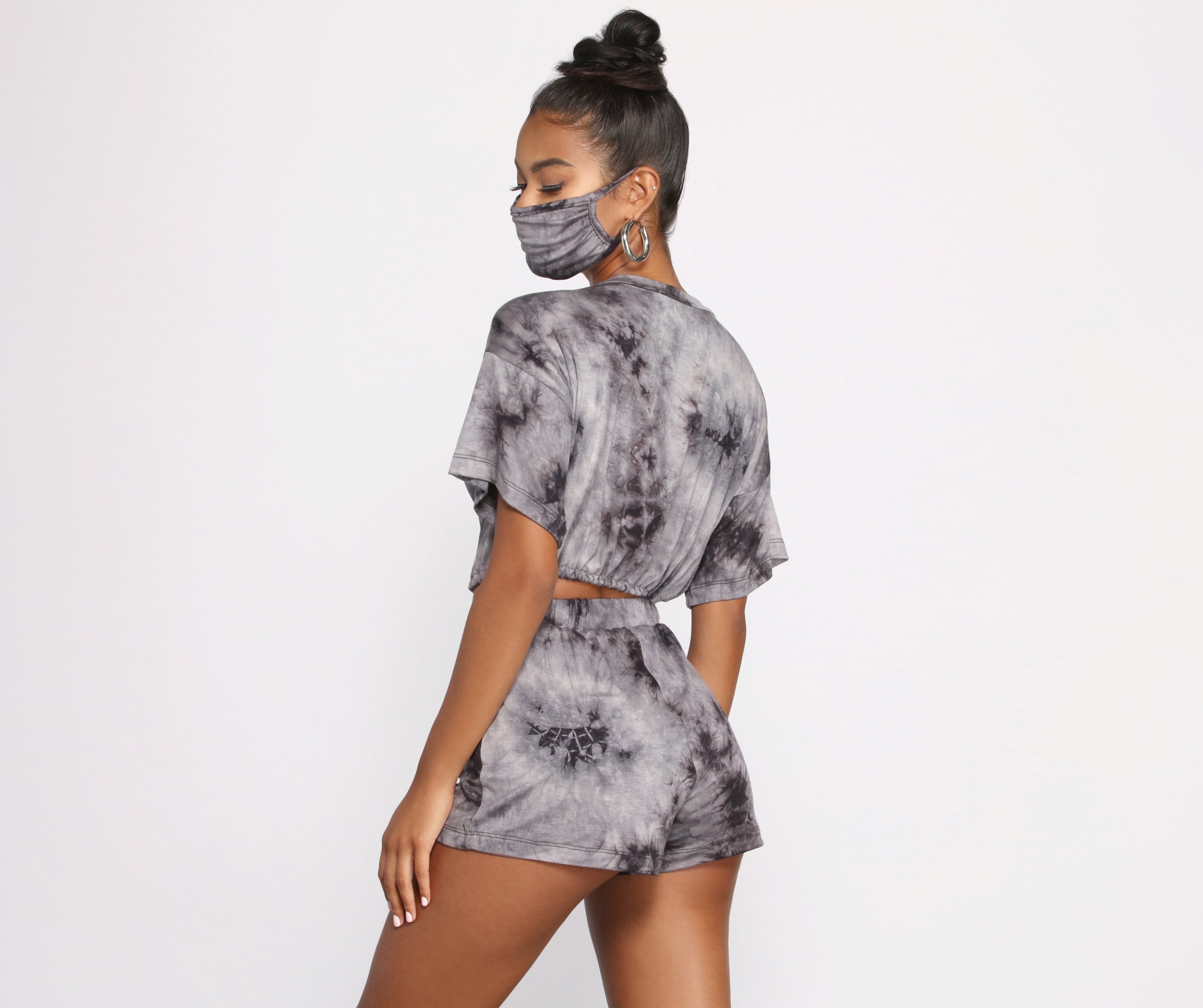 Tie Dye Dolman Sleeve Crop Top Sai Feel