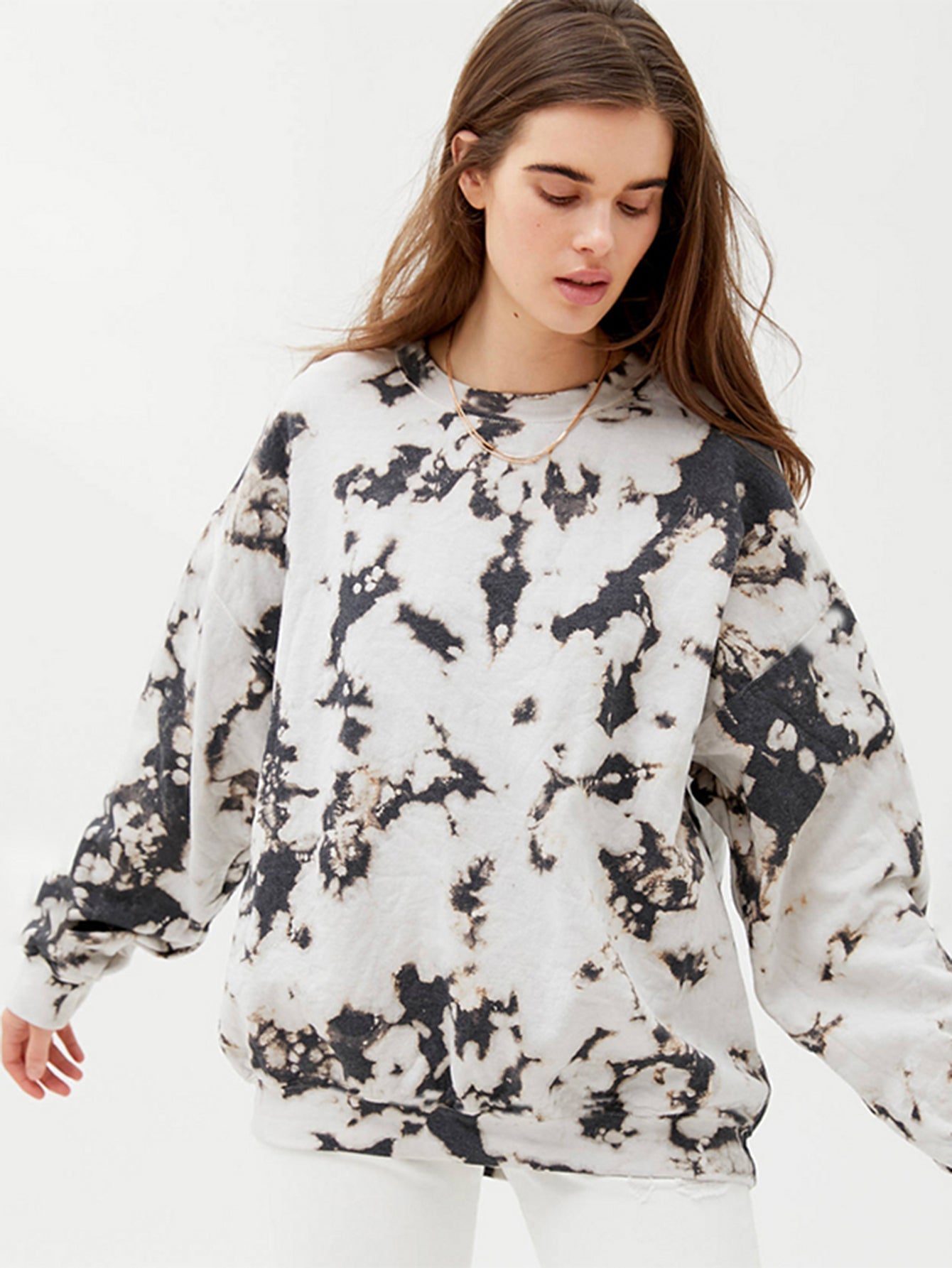 Tie Dye Drop Shoulder Oversized Sweatshirt Sai Feel