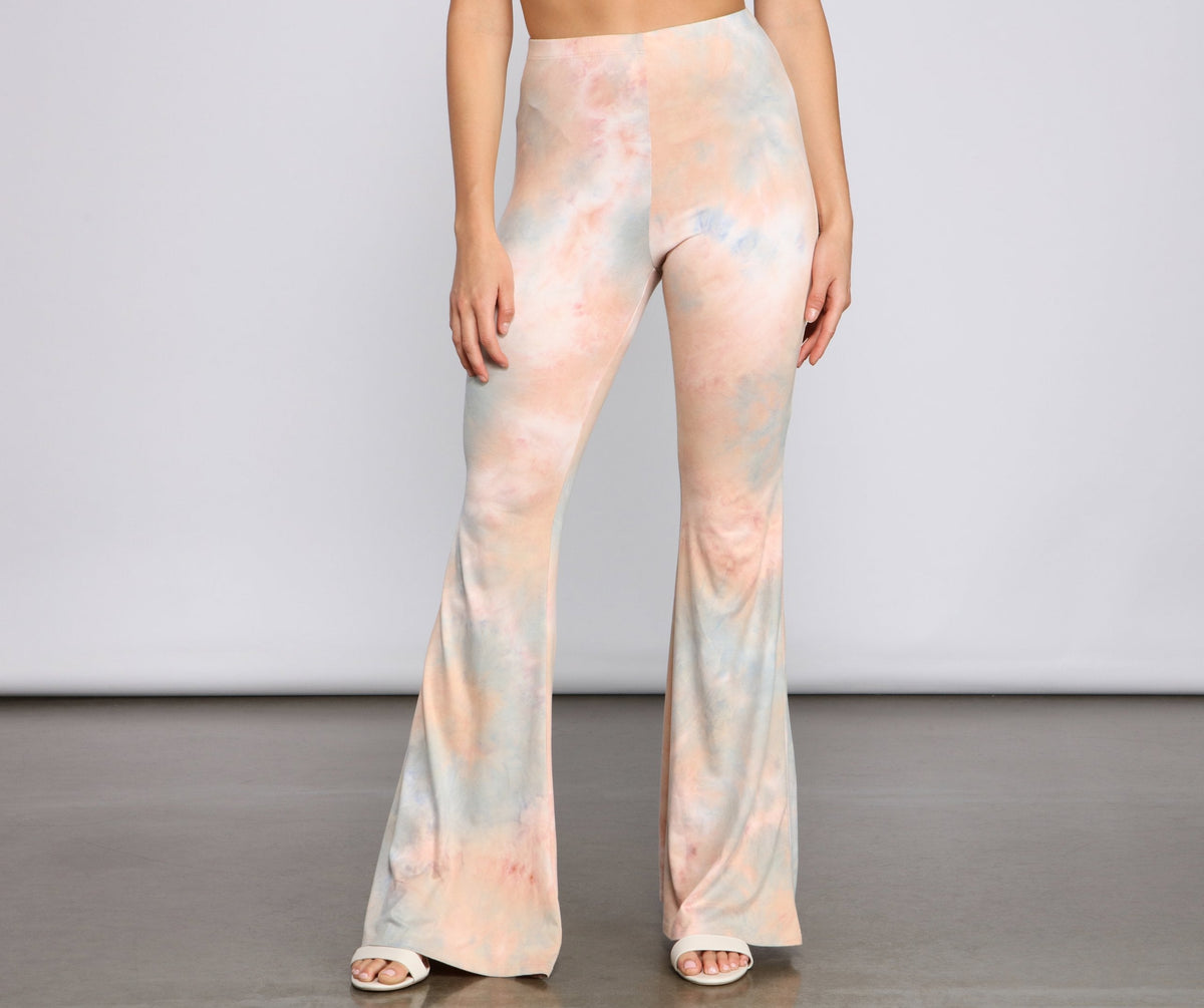 Tie Dye Glam High Waist Flared Pants Sai Feel