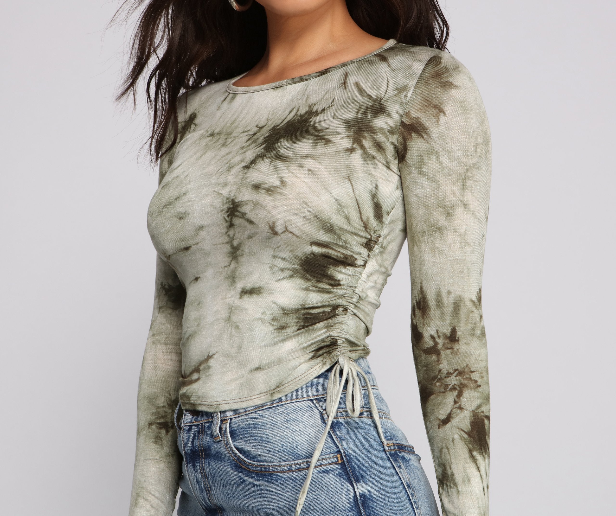 Tie Dye Jersey Knit Crop Top Sai Feel