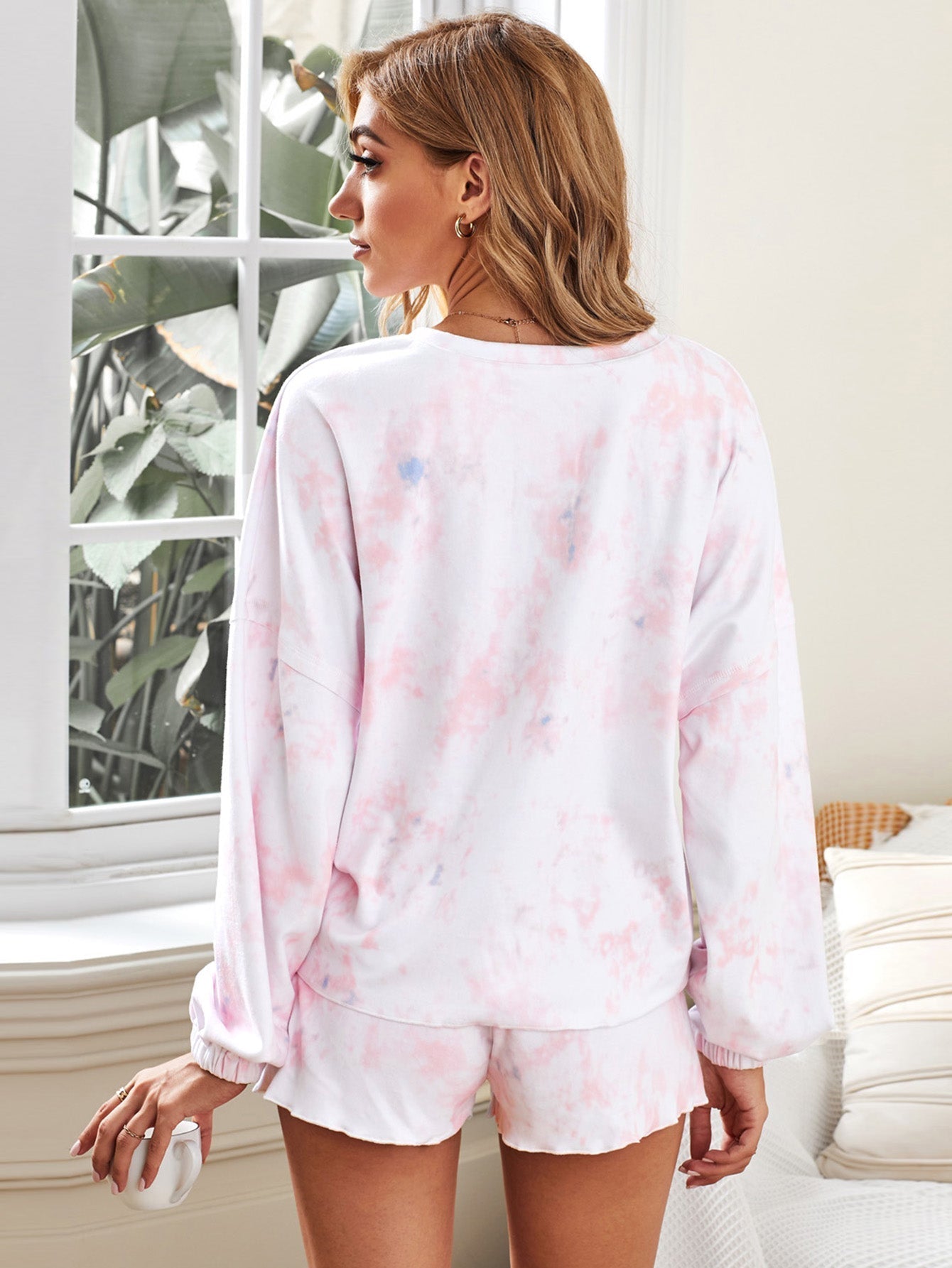 Tie Dye Knit Pajamas Set Sai Feel