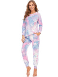 Tie Dye Knot Waist Lounge Set Sai Feel