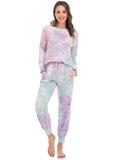 Tie Dye Knot Waist Lounge Set Sai Feel