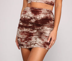 Tie Dye Love Ruched Mini Skirt Sai Feel