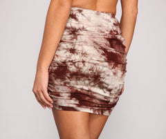 Tie Dye Love Ruched Mini Skirt Sai Feel