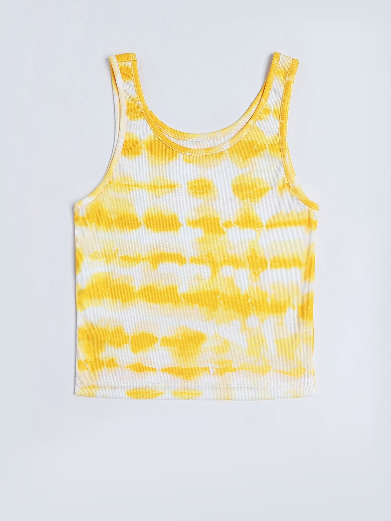 Tie Dye Rib-knit Crop Tank Top Sai Feel