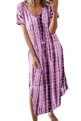 Tie-Dye Side Split Maxi Dress Sai Feel