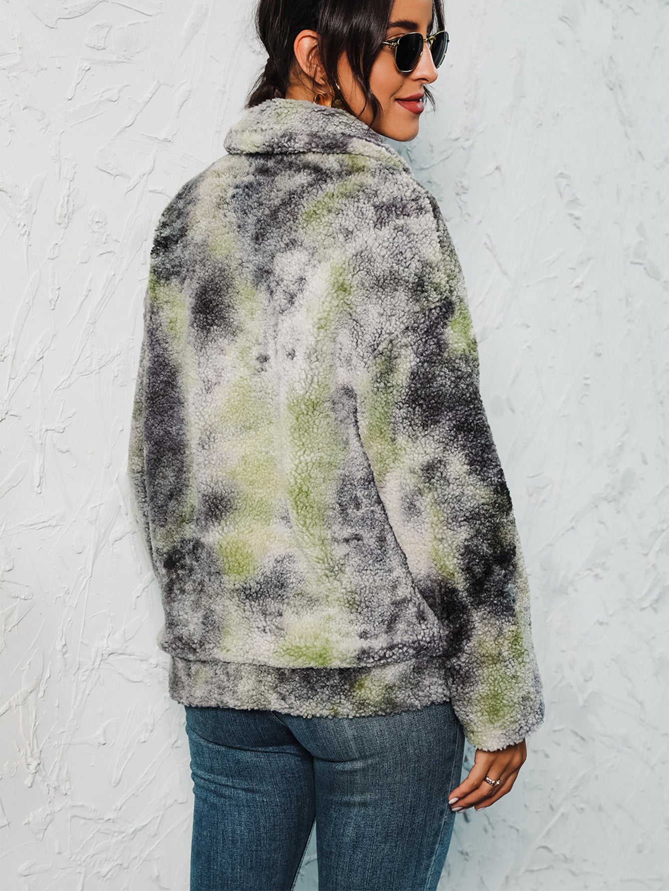 Tie Dye Teddy Sherpa Coat Sai Feel