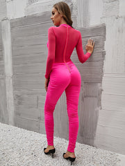 Tie Front mesh jumpsuit Sai Feel