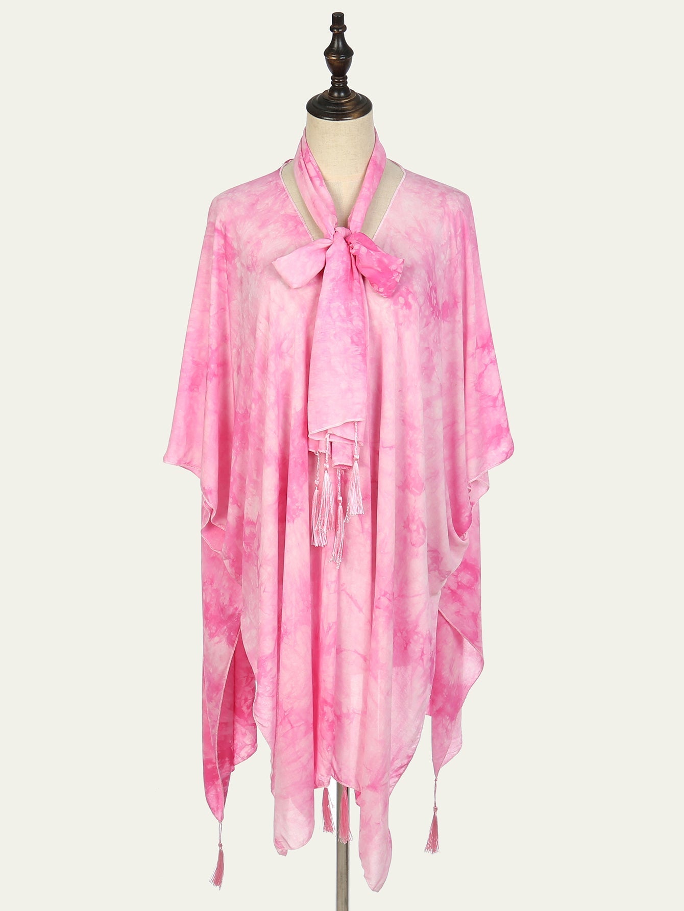 Tie-dyed fringe shawl nightgown scarf Sai Feel