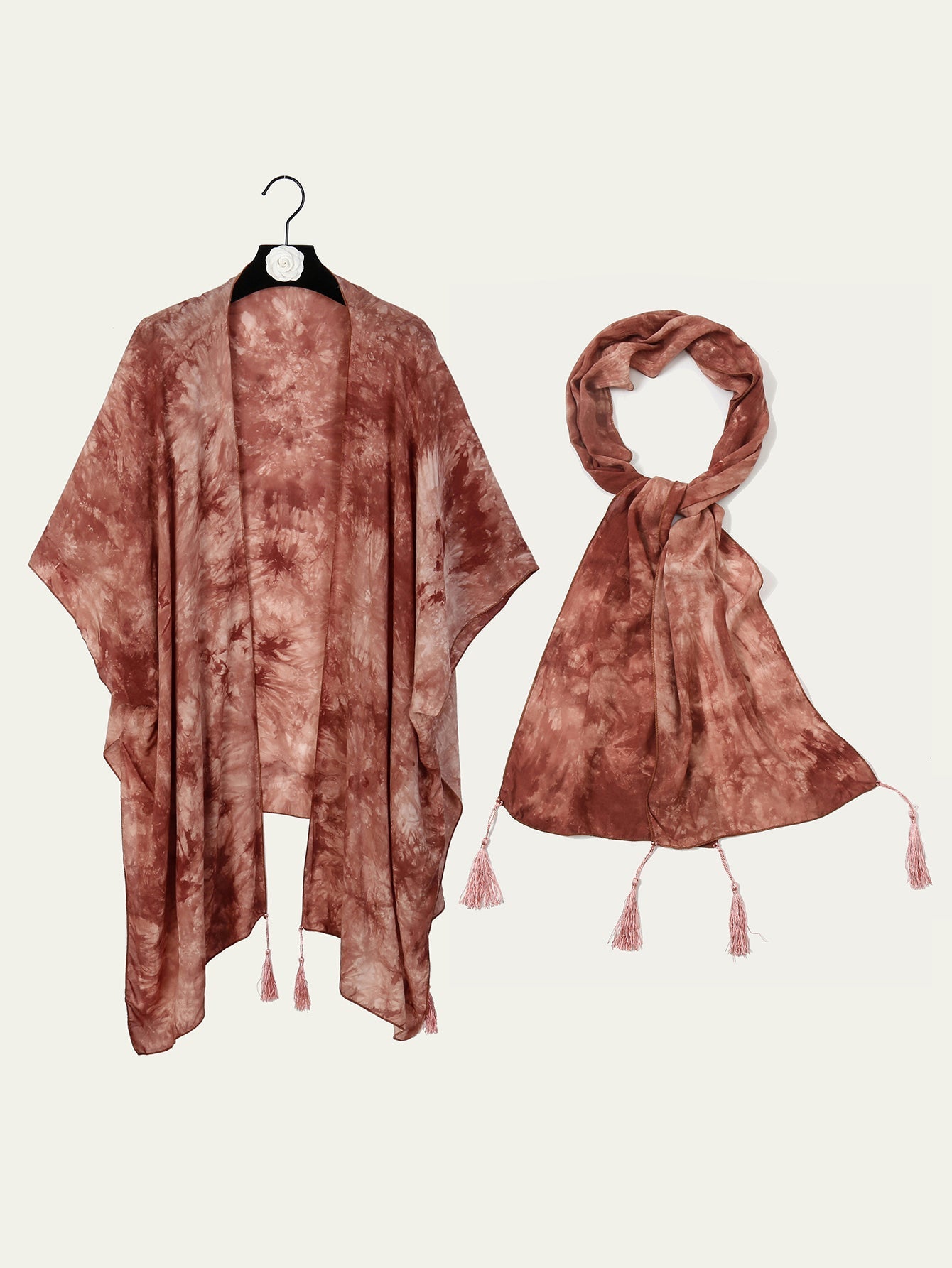 Tie-dyed fringe shawl nightgown scarf Sai Feel