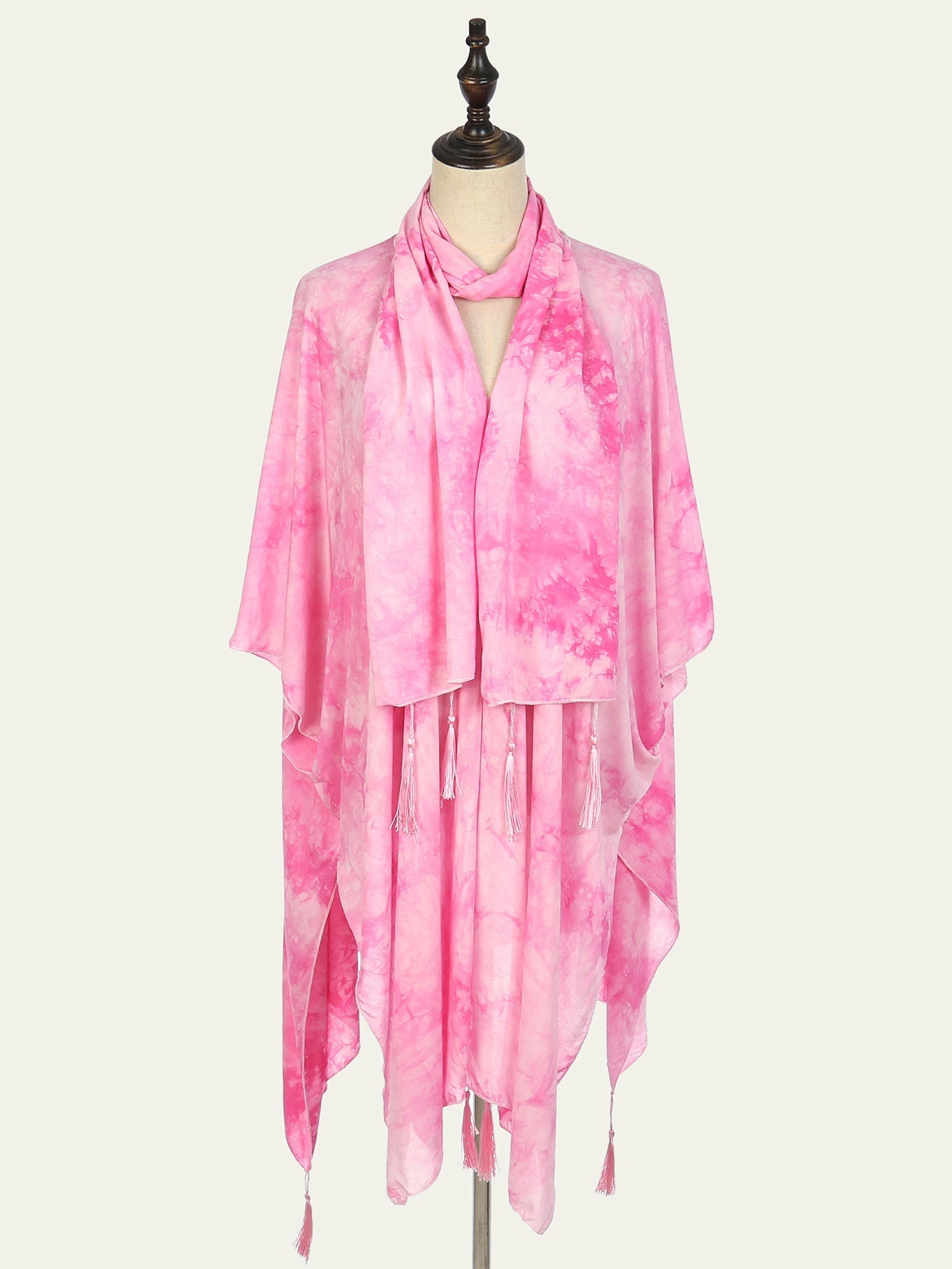 Tie-dyed fringe shawl nightgown scarf Sai Feel