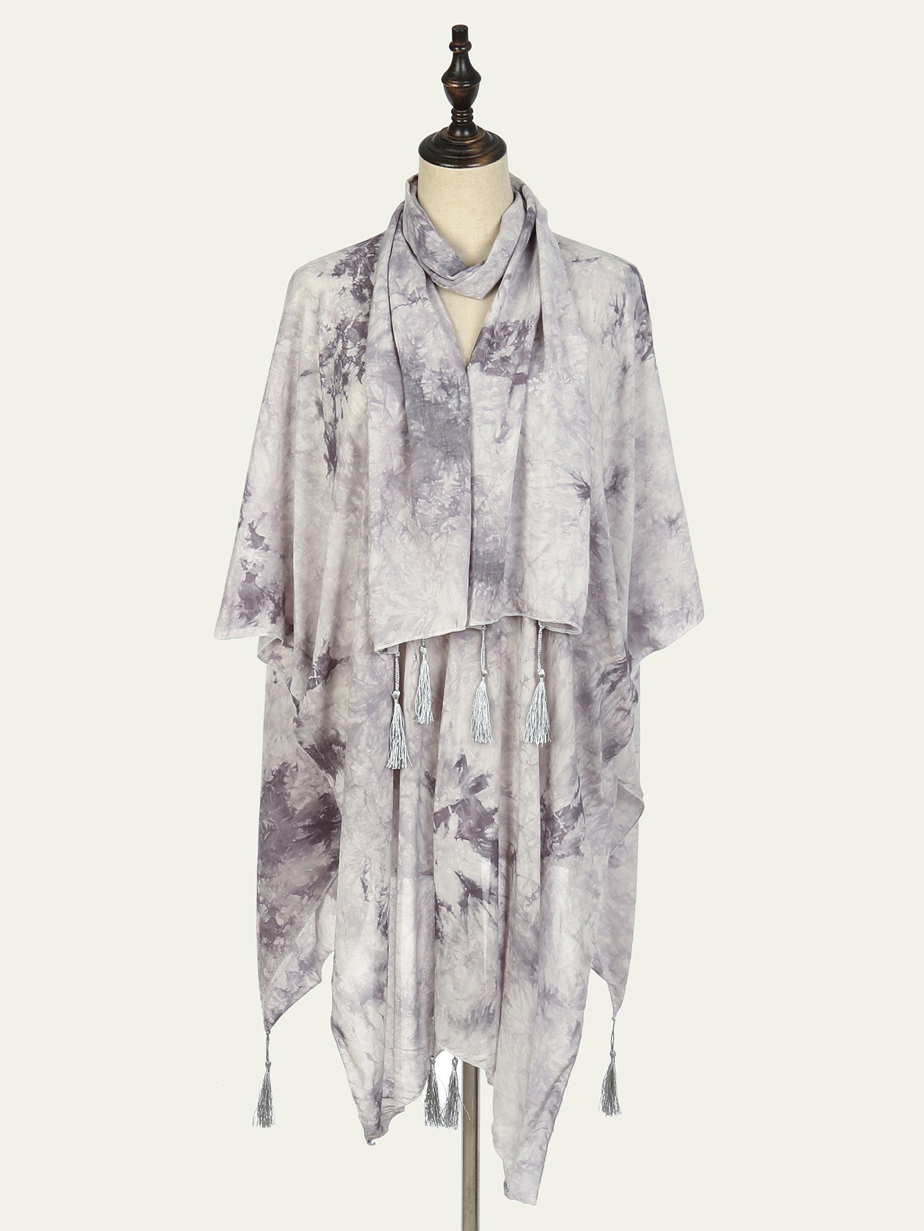 Tie-dyed fringe shawl nightgown scarf Sai Feel