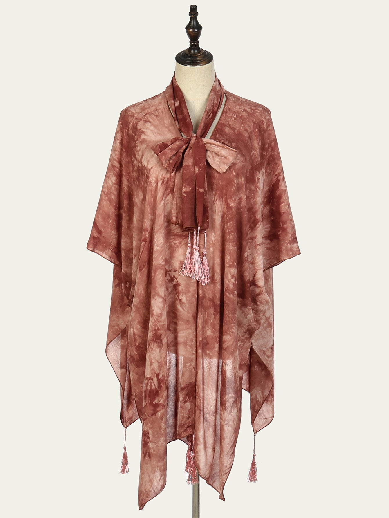 Tie-dyed fringe shawl nightgown scarf Sai Feel