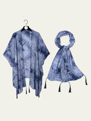 Tie-dyed fringe shawl nightgown scarf Sai Feel