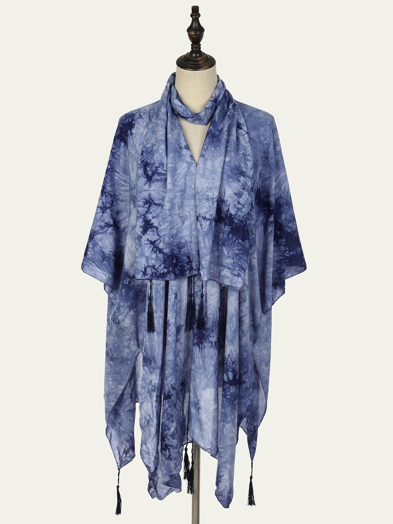 Tie-dyed fringe shawl nightgown scarf Sai Feel