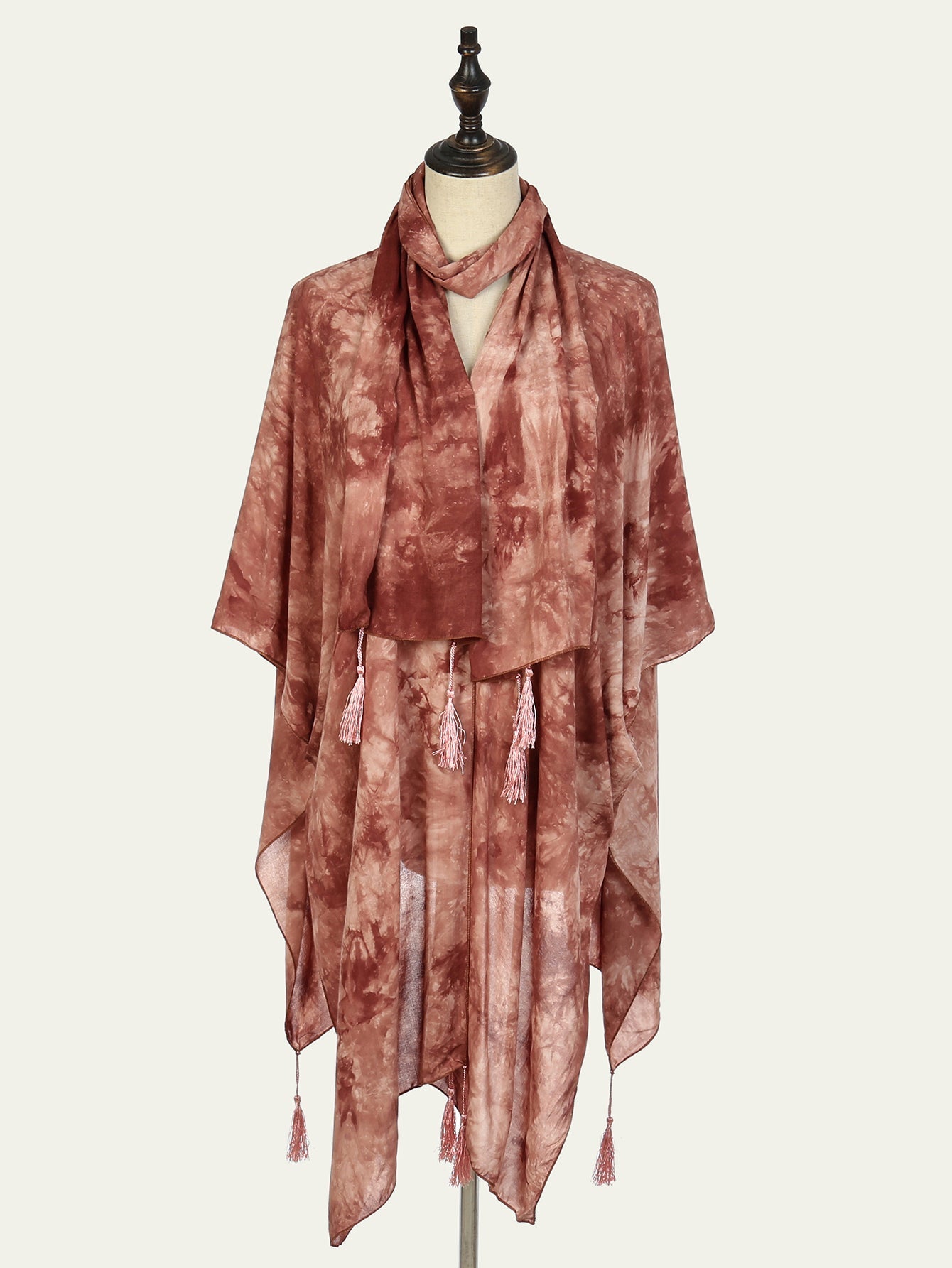 Tie-dyed fringe shawl nightgown scarf Sai Feel