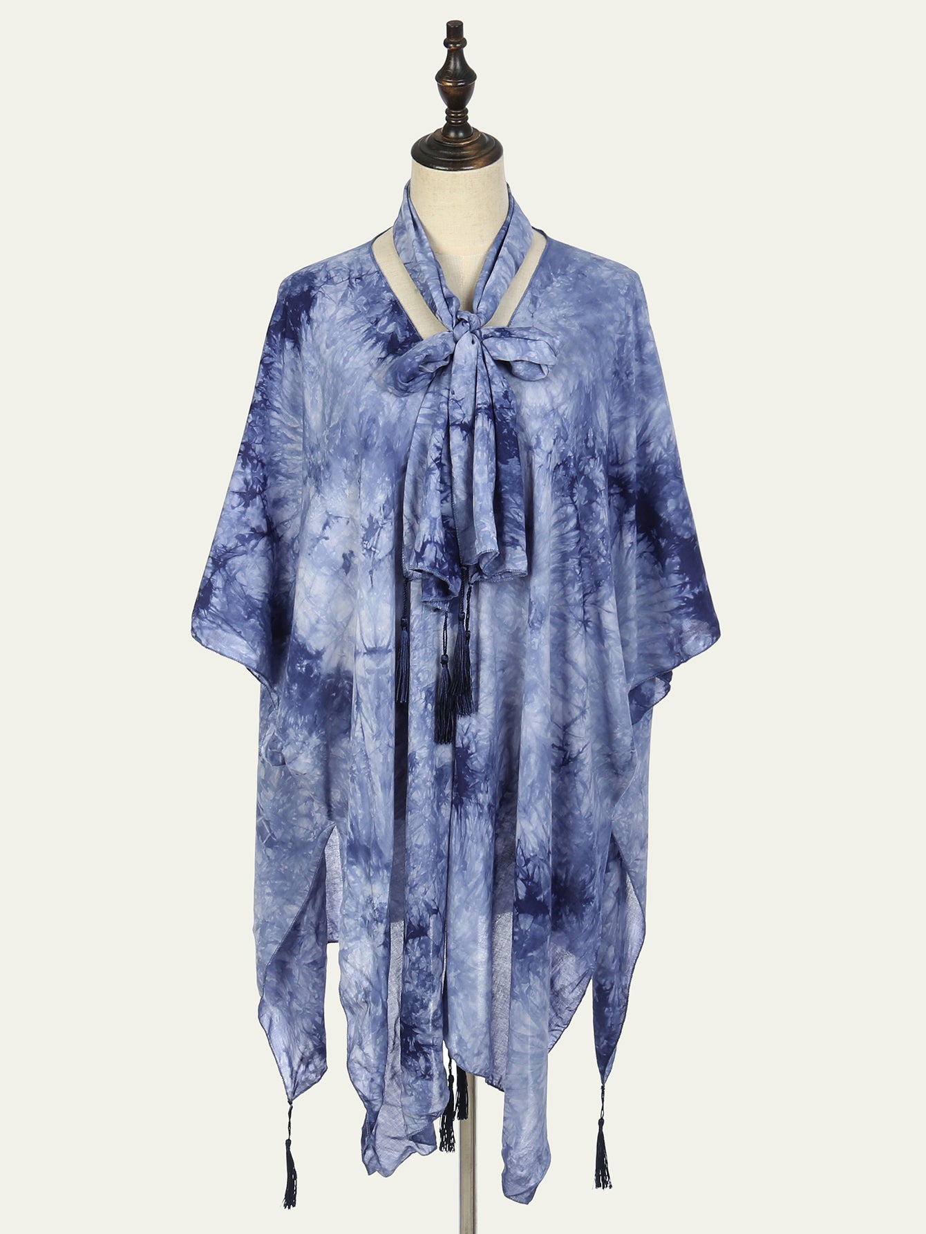 Tie-dyed fringe shawl nightgown scarf Sai Feel