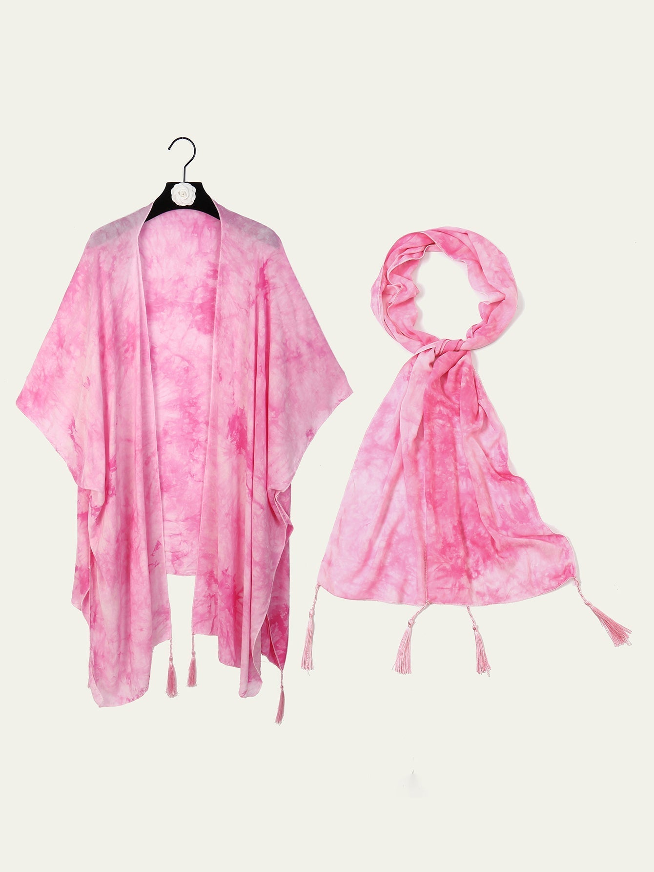 Tie-dyed fringe shawl nightgown scarf Sai Feel