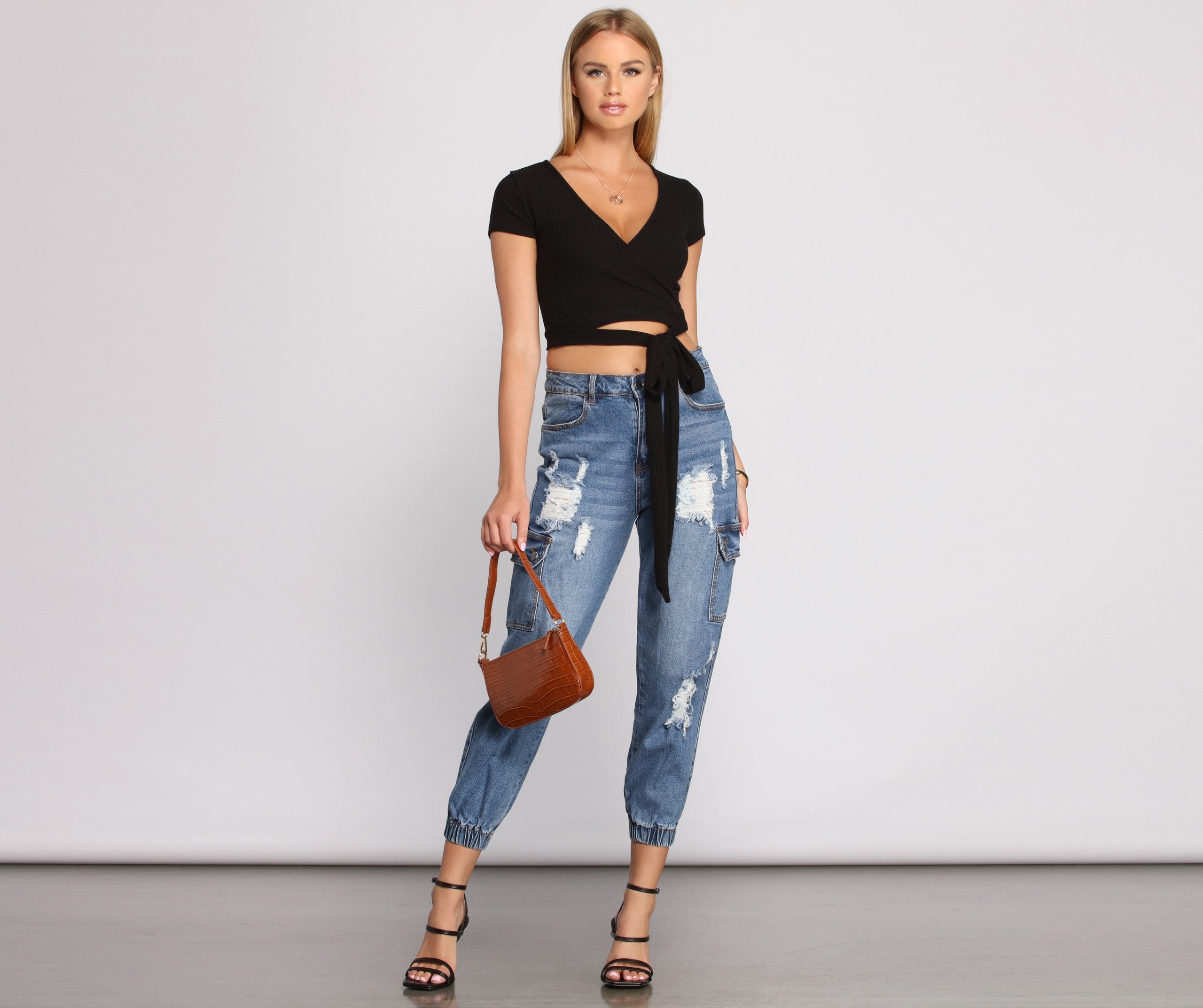 Tied To Basics Ribbed Crop Top Sai Feel