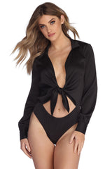 Tied With Class Satin Bodysuit Sai Feel