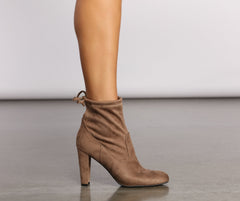 Tied to Basics Faux Suede Booties Sai Feel