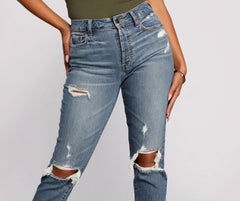 Tobi High Rise Destructed Mom Jeans Sai Feel