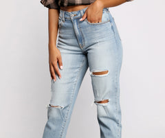 Tobi Super High Rise Cropped Mom Jeans Sai Feel