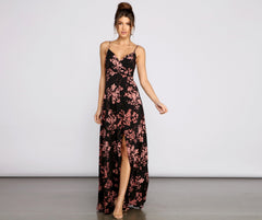 Total Sweetheart Floral High Slit Maxi Dress Sai Feel