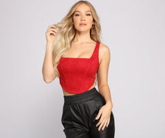 Trendy Babe Faux Suede Corset Top Sai Feel