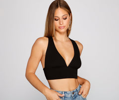 Trendy Basic Tie-Back Crop Top Sai Feel