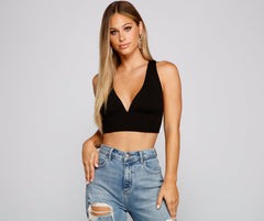 Trendy Basic Tie-Back Crop Top Sai Feel