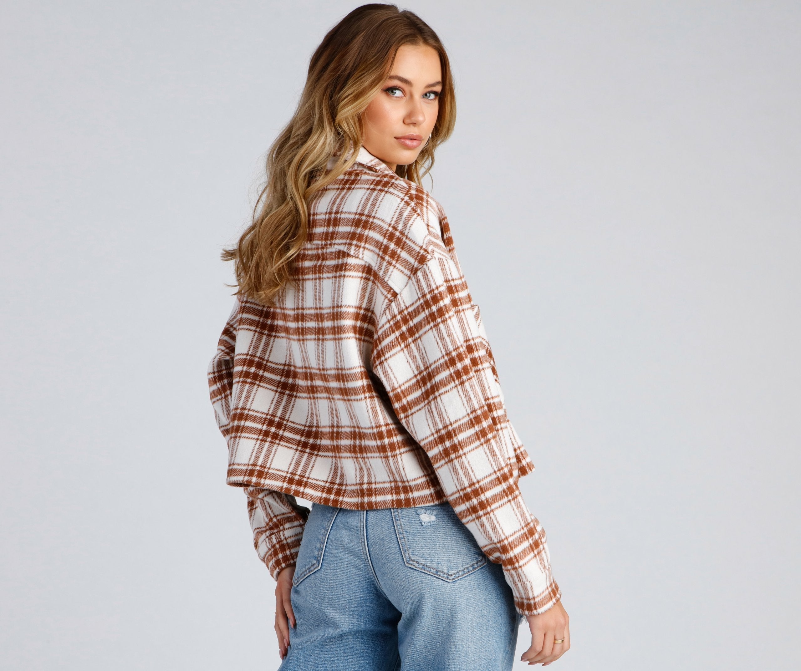 Trendy Layers Flannel Shacket Sai Feel