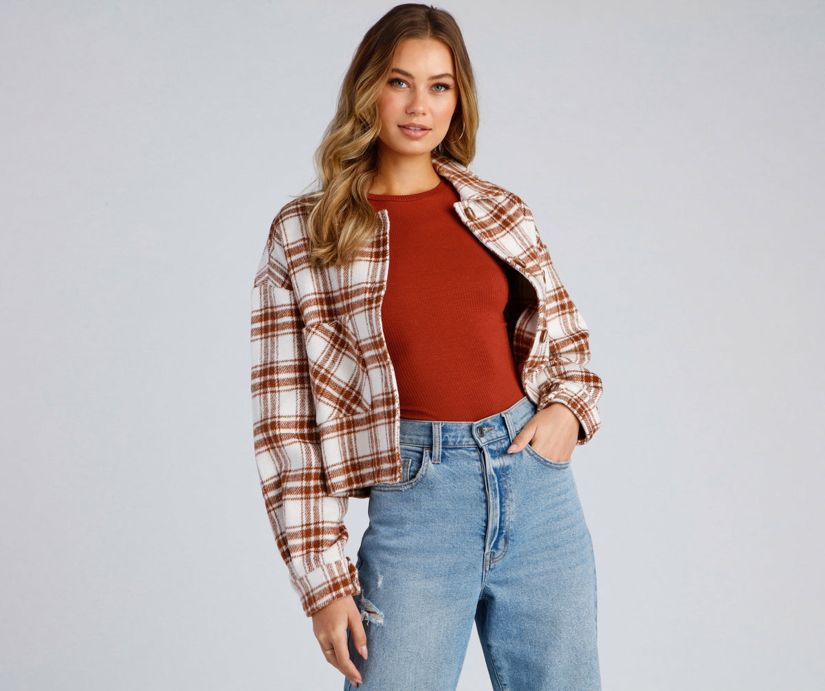 Trendy Layers Flannel Shacket Sai Feel