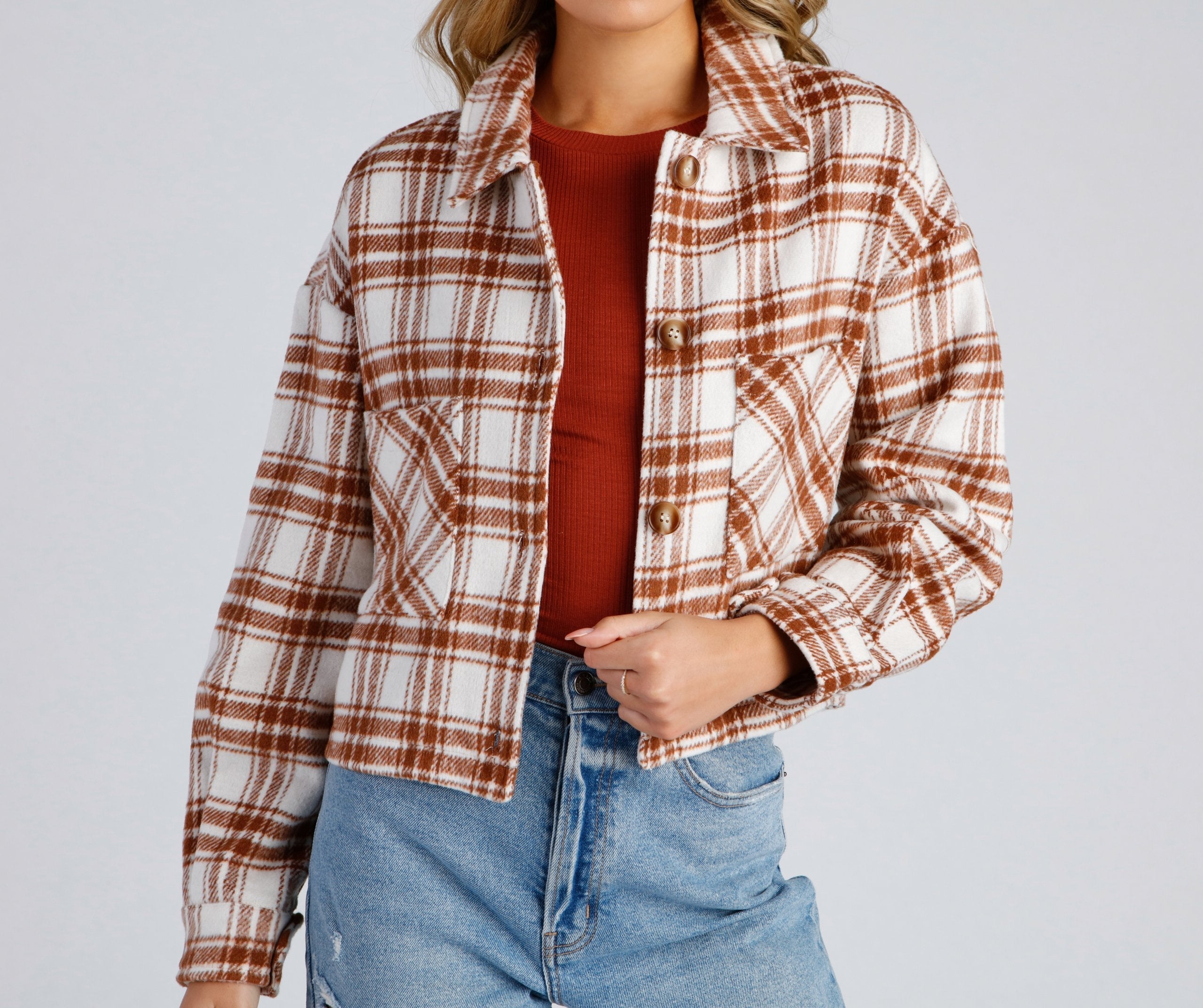 Trendy Layers Flannel Shacket Sai Feel