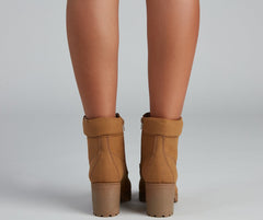 Trendy Moment Lace-Up Booties Sai Feel