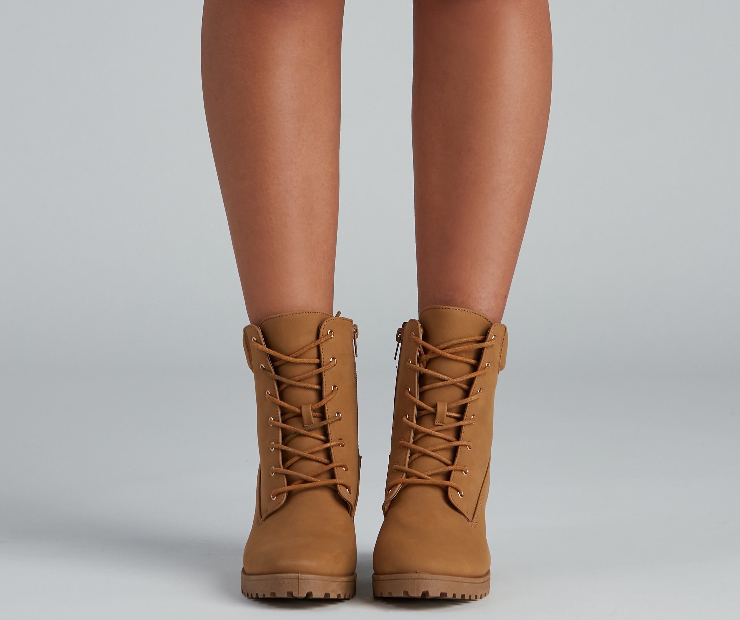 Trendy Moment Lace-Up Booties Sai Feel