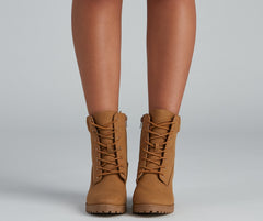 Trendy Moment Lace-Up Booties Sai Feel