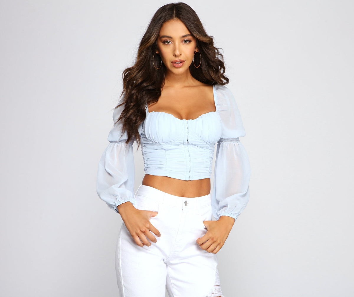 Trendy Moment Ruched Corset Top Sai Feel