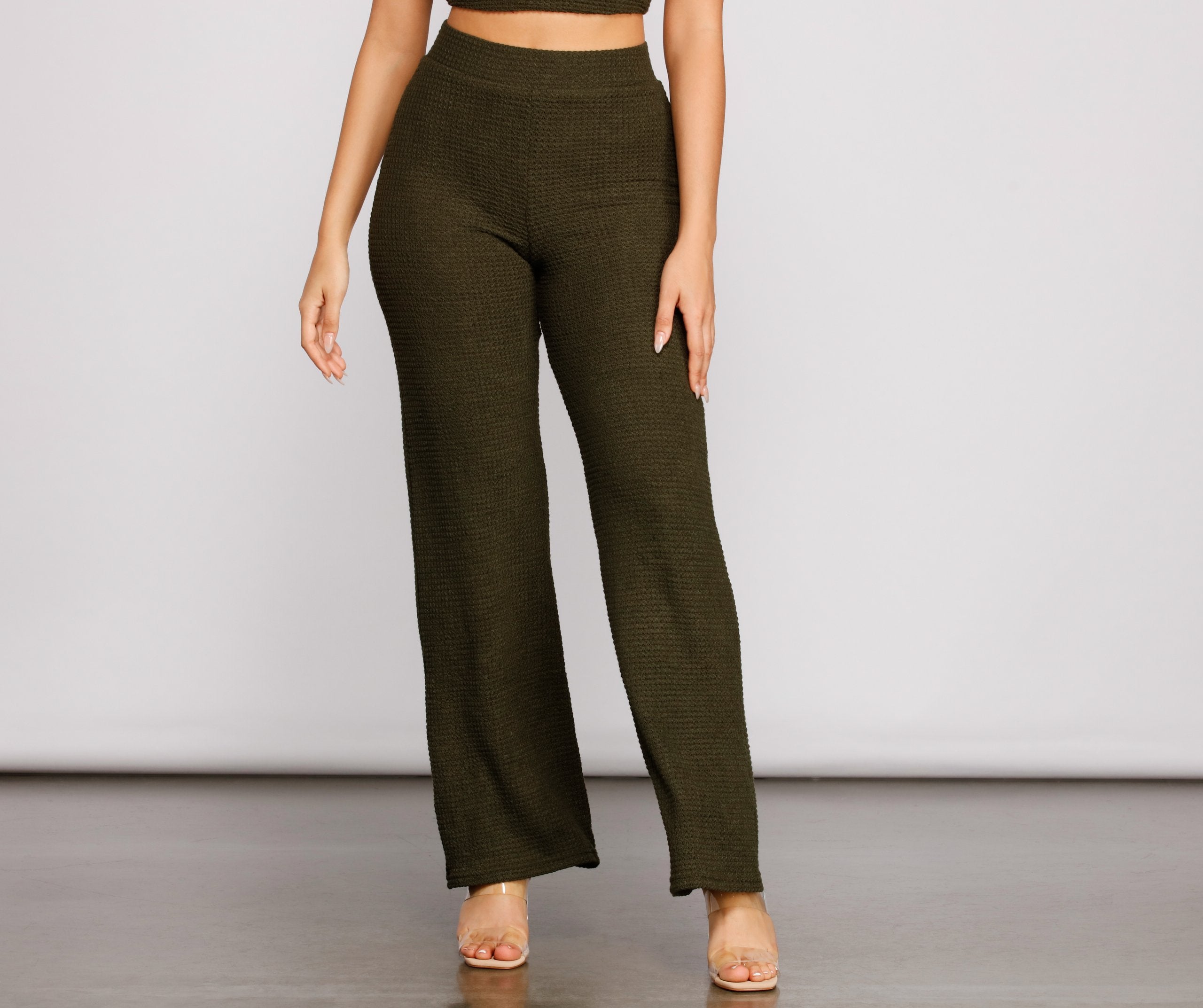 Trendy Textures High Waist Pants Sai Feel