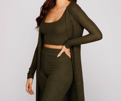 Trendy Textures Long Sleeve Duster Sai Feel