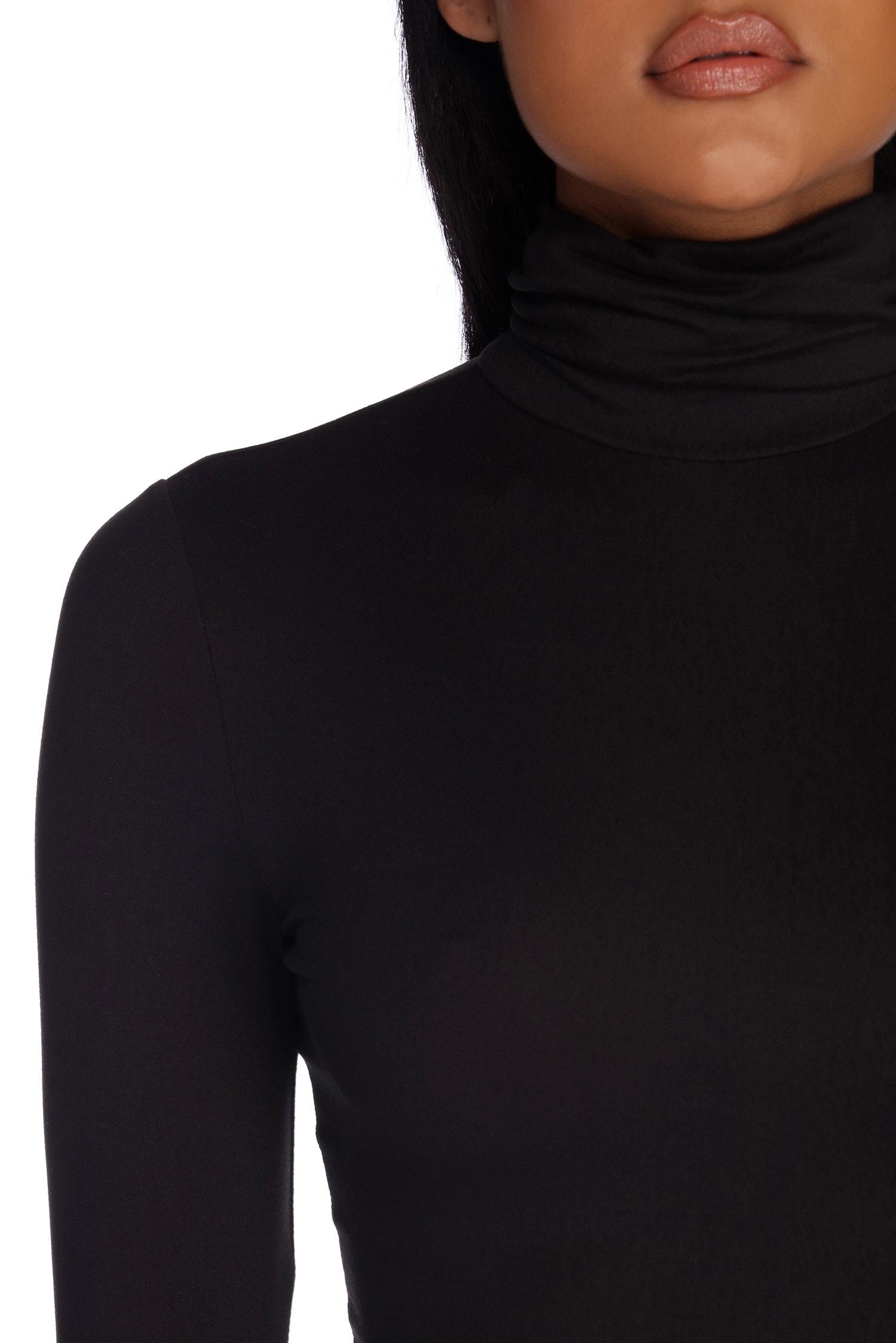 Trendy Turtle Neck Crop Top Sai Feel