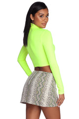 Trendy Turtle Neck Crop Top Sai Feel