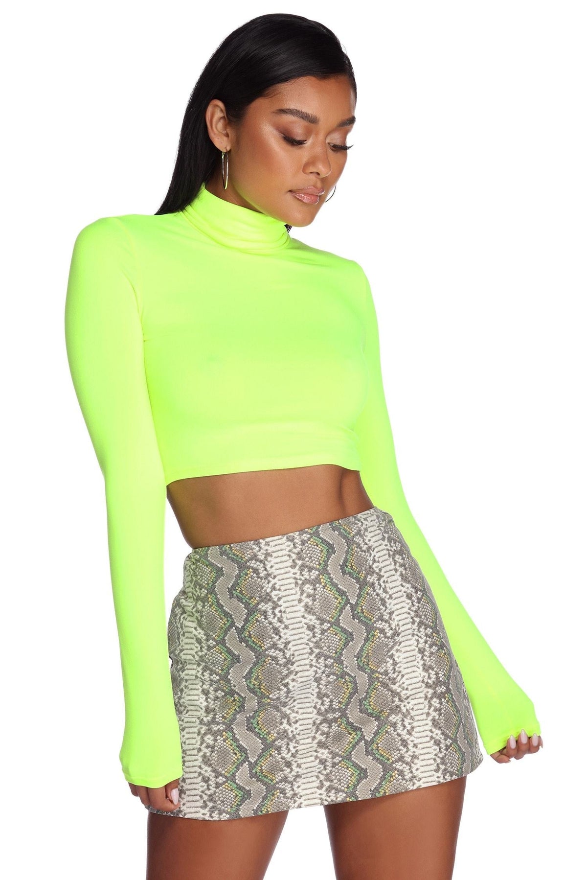 Trendy Turtle Neck Crop Top Sai Feel