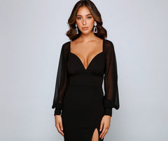 Trista Formal Long Sleeve Midi Dress Sai Feel