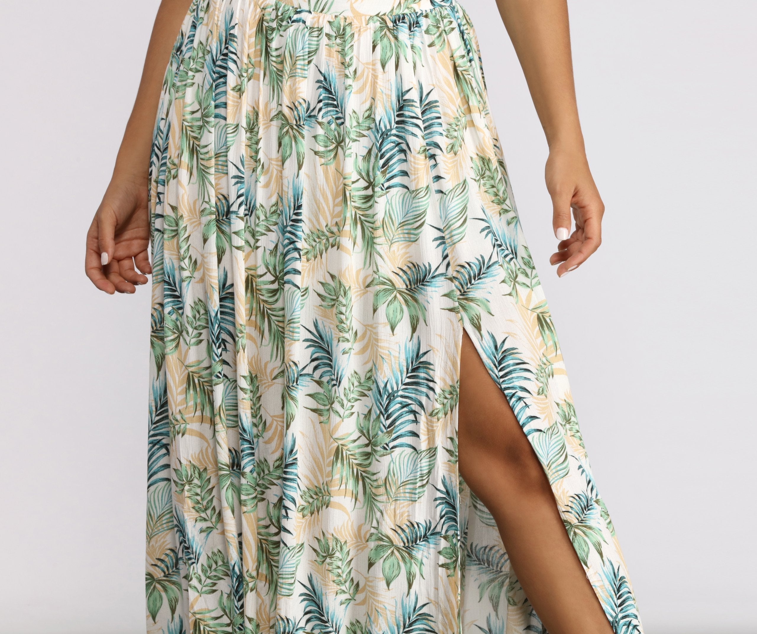 Tropical Babe High Slit Maxi Skirt Sai Feel