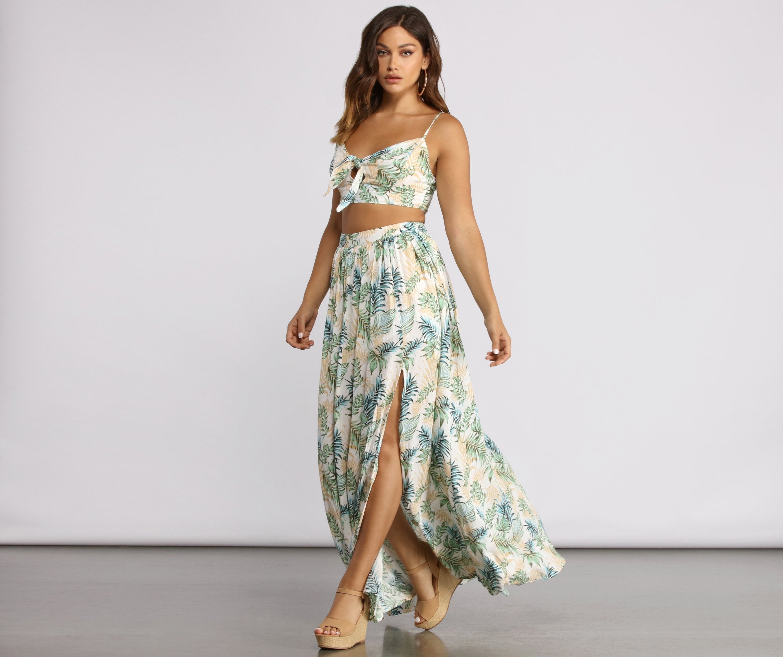 Tropical Babe High Slit Maxi Skirt Sai Feel